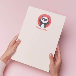 Cute Panda Bear - Personalised Kids Notepad