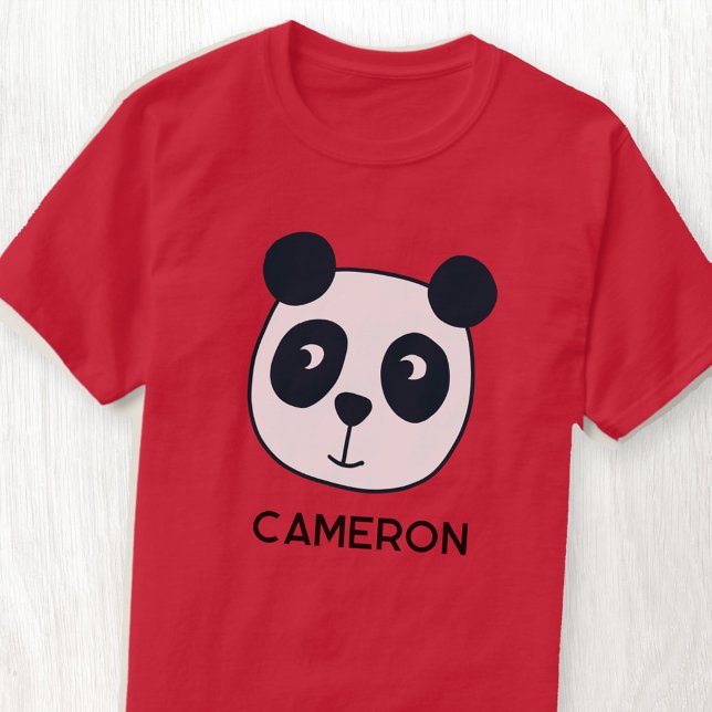 Cute Panda Bear Personalised T-Shirt (Fun personalized panda bear t-shirt)