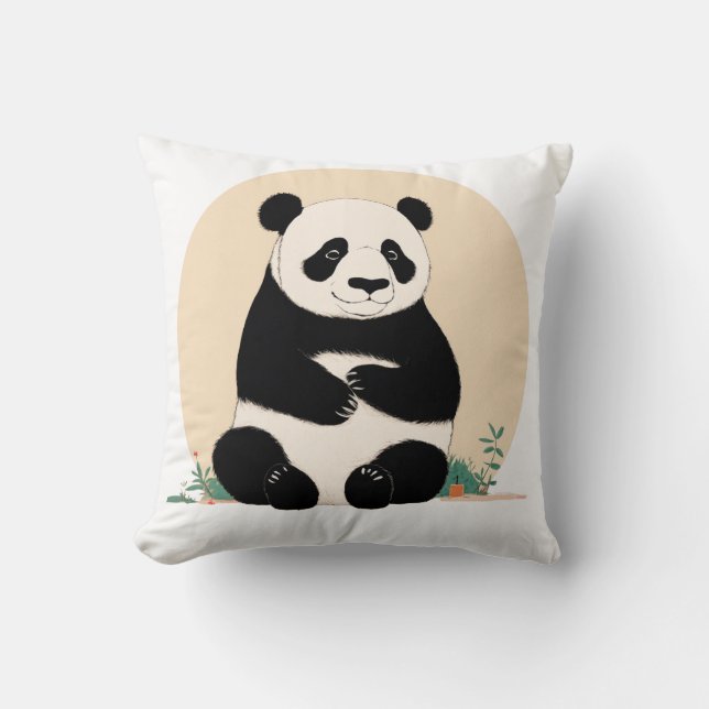 Cute Panda Bear Pillow for Kids (Front)