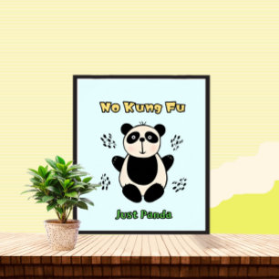 Cute panda bear poster