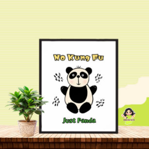 Cute panda bear poster