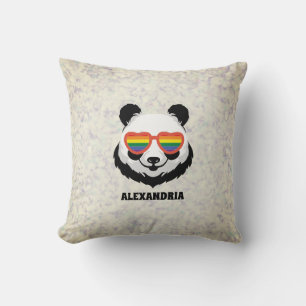 Cute Panda Bear Rainbow LGBTQ Cushion