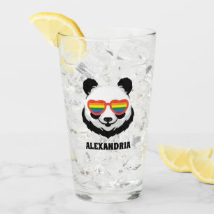 Cute Panda Bear   Rainbow   LGBTQ Glass