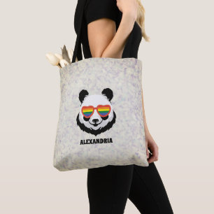 Cute Panda Bear   Rainbow   LGBTQ Tote Bag