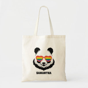 Cute Panda Bear   Rainbow   LGBTQ Tote Bag