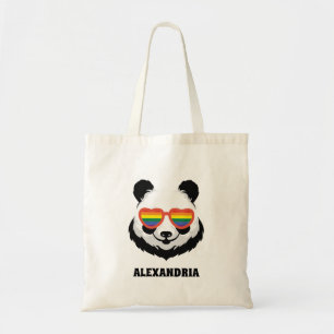 Cute Panda Bear Rainbow LGBTQ Tote Bag