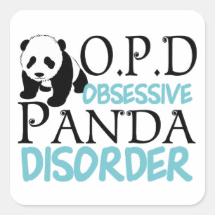 Cute Panda Bear Square Sticker