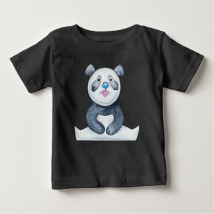 Cute Panda Bear Sticking Out Tongue Funny Baby T-Shirt