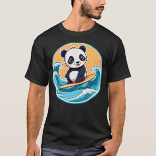 Cute Panda Bear Surfing A Wave Kids & Adults T-Shirt