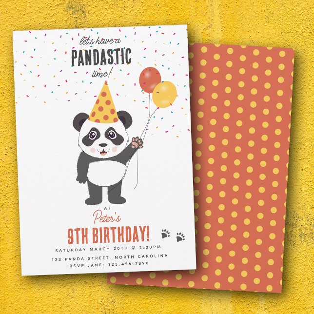 Cute Panda Bear Theme Kawaii Kids Birthday Party Invitation (Cute Panda Bear Theme Kawaii Kids Birthday Party Invitation)