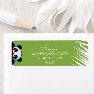 Cute Panda Bear Tropical Leaves Custom Return