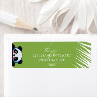 Cute Panda Bear Tropical Leaves Custom Return