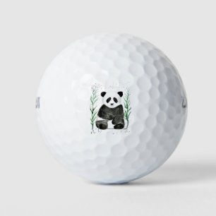 Cute panda bear wildlife animal watercolor golf balls