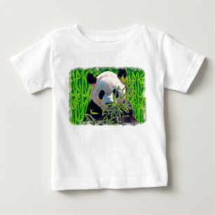 Cute Panda Bear with tasty Bamboo Leaves Baby T-Shirt