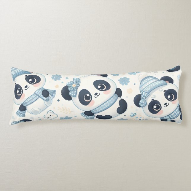 Cute Panda Bears Body Cushion (Front)