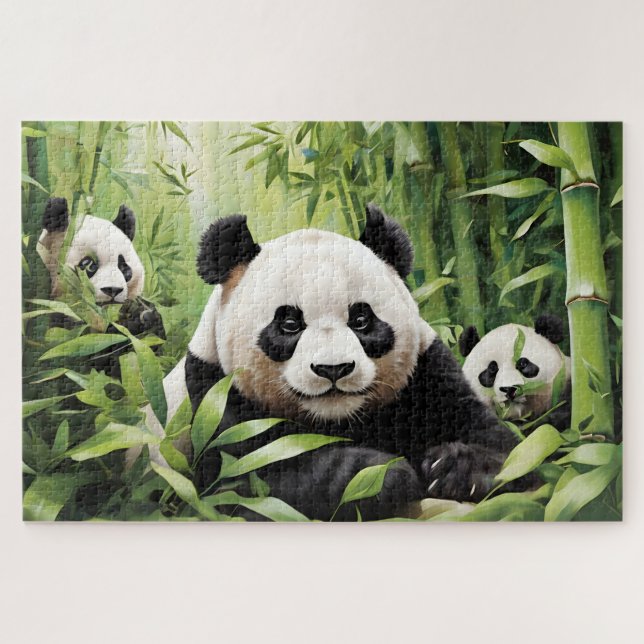 Cute panda bears jigsaw puzzle (Horizontal)