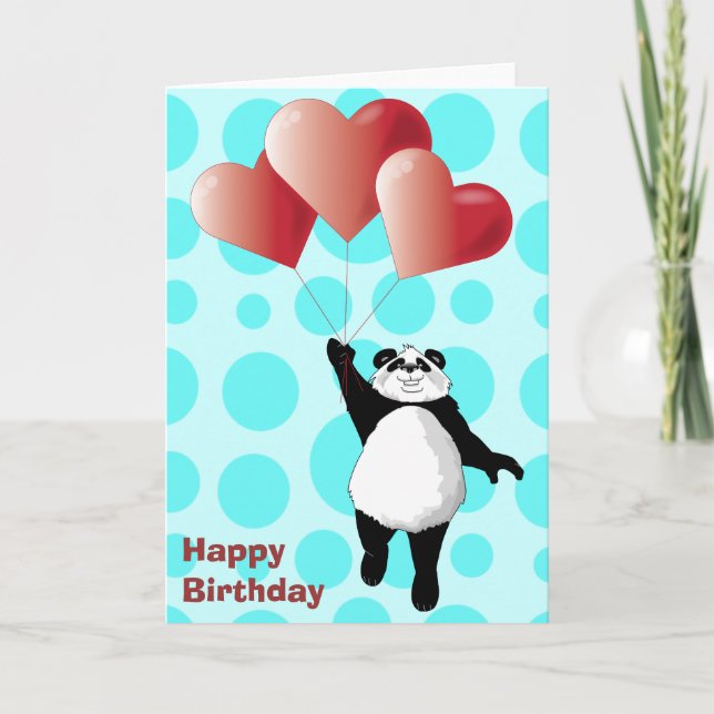 Cute Panda Birthday Card (Front)