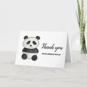Cute Panda Birthday Party Thank You Card