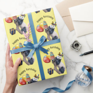 Cute Panda Birthday Party Wrapping Paper Roll
