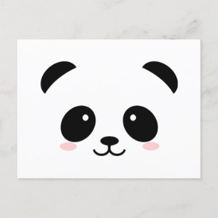 Cute panda black and white postcard
