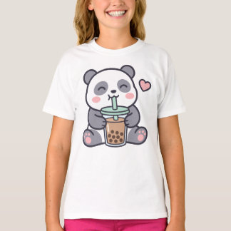Cute Panda Bubble Tea Kids T-Shirt