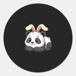Cute Panda Bunny Some Bunny Loves You  Classic Round Sticker