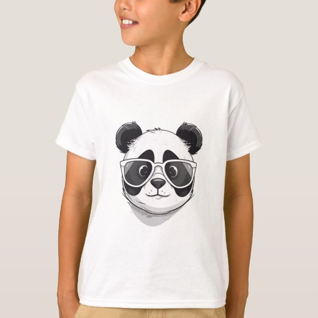 Cute Panda Cartoon T-Shirt (Front)