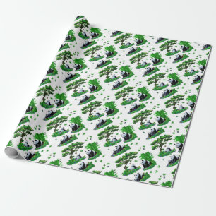 cute panda Cartoon Wrapping Paper