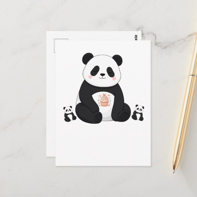 Cute Panda Chef Cooking Kitchen Animal Lover Postcard (Front/Back In Situ)