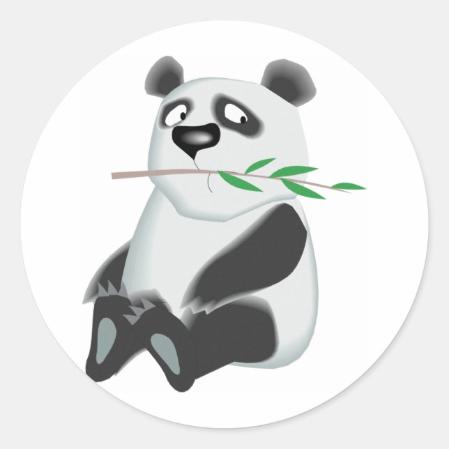 Cute Panda Classic Round Sticker (Front)