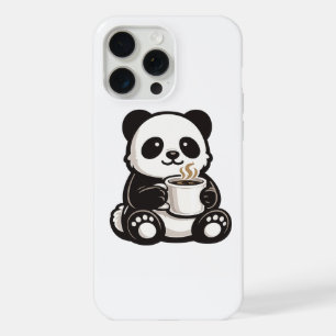 Cute Panda Coffee – Kawaii Panda Holding Coffee iPhone 15 Pro Max Case