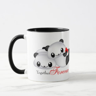 Cute panda couple mug