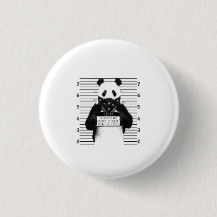 Cute Panda Crime Professional Heart Stealer Funny 3 Cm Round Badge