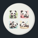 Cute Panda Custom Magnet Aesthetic Watercolor<br><div class="desc">Add a touch of softness and cuteness to your collection with this cute kawaii baby panda sticker set! This charming design features adorable panda illustrations in different poses—holding bamboo, hugging a heart, playing, and sleeping peacefully. Illustrated in a soft watercolor style, these pandas have a cozy and heartwarming aesthetic with...</div>