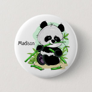 Cute Panda custom name button