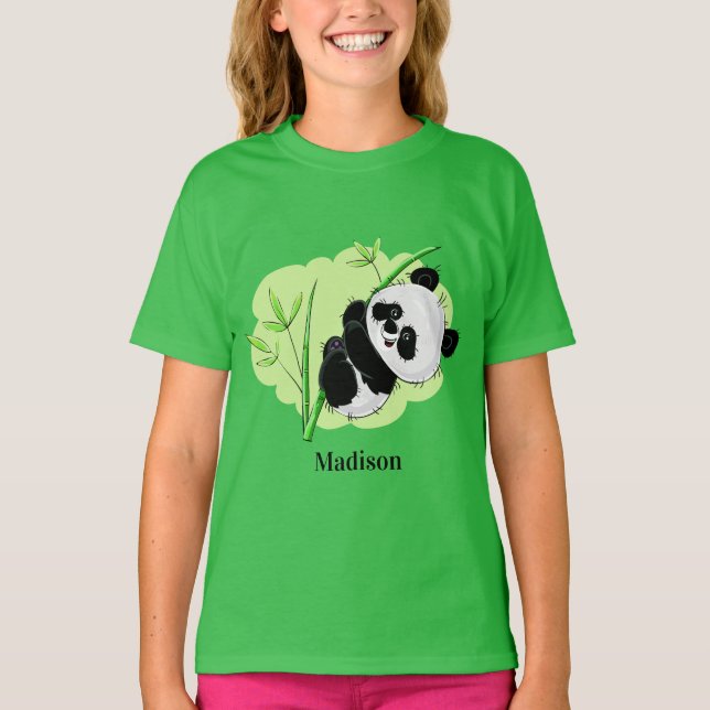 Cute Panda custom name clothing T-Shirt (Front)