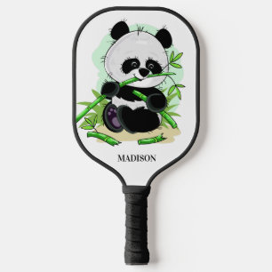 Cute Panda custom name Pickleball Paddle