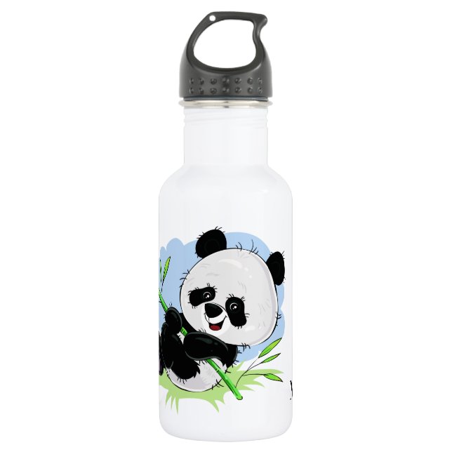 Cute Panda custom name water bottles (Front)