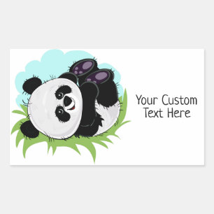 Cute Panda custom text stickers
