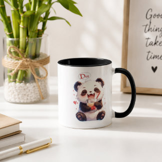 Cute Panda Drinking Bubble Tea Accent Coffee Mug
