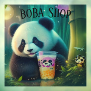 Cute Panda drinking bubble tea, boba tea