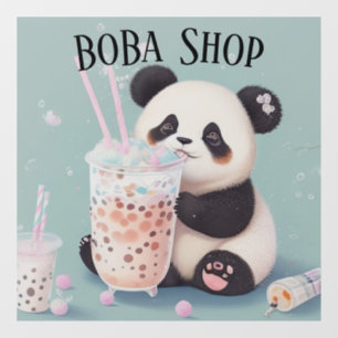 Cute Panda drinking bubble tea, boba tea