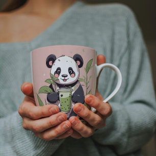 Cute Panda drinking bubble tea, boba tea Magic Mug