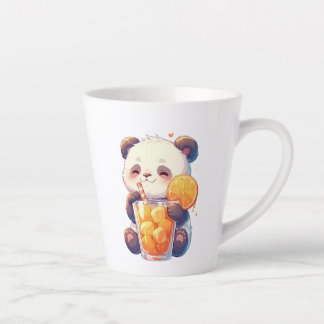 Cute Panda Drinking Orange Juice Mug | Kawaii Pand