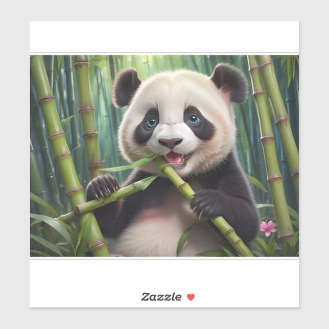 Cute Panda Eating Bamboo (Sheet)