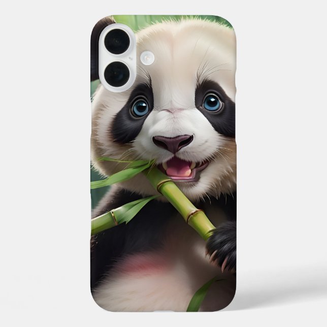 Cute Panda Eating Bamboo Case-Mate iPhone Case (Back)