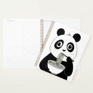 Cute Panda Eating Udon Noodles Planner