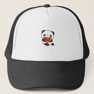 Cute Panda Eating Watermelon Cartoon Hat
