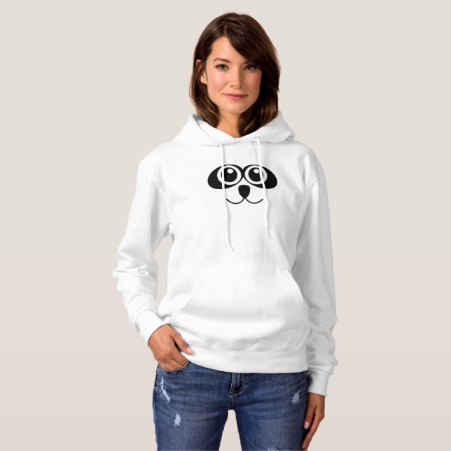 cute panda face design jacket hoodie (Front Full)