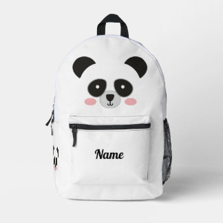Cute Panda Face Personalised – Custom Name Printed Backpack